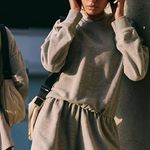 Free People NEW  Such A Flirt Romper Grey Athleisure Elevated Basic Open Back XS Photo 0