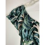 Olivaceous  Off Shoulder Ruffle Top Shorts Romper Size Small Abstract Floral EUC Photo 3