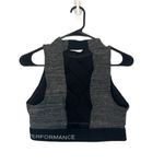 Calvin Klein Gray & Black Mock Neck Crisscross Back Sports Bra Women Sz M Photo 1