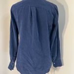 J.Crew Dark Blue V Neck Long Sleeve Crepe Blouse Size 0 Photo 1