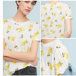 Anthropologie Vintage Flowers & Lemons T-Shirt by MEADOW RUE ~ Women's LARGE Photo 1