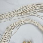 Womens Mother of Pearl Woven Macrame Tie Belt Small (S) ✨ White Photo 5