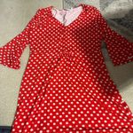 BODEN Scarlett Jersey Tunic Dress Red Pop Star 3/4 Sleeve US Size 12 Photo 5