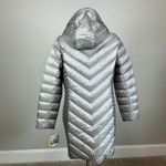 Michael Kors  Quilted Puffer Coat Size Large Gray Mid Length Packable Jacket Photo 5