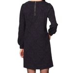 Loft  Medium Dress Jacquard Long Sleeve Balloon Medallion‎ Blue Knee-Length Party Photo 5