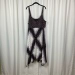 Torrid  Brown&Pink Boho Scarf Print Challis Handkerchief Hem Midi Dress Sz.2 Photo 2