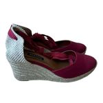 Margaux Red/ Wine Espadrilles Women’s Faux Suede Wedge Lace Up Sandals Red Sz 10 Photo 1