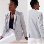 Loft Knit Modern Blazer Size 2 Fitted Style #501877 blue white pin striped Photo 1