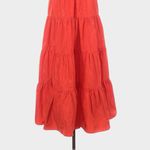 J.Crew Ruffled Scoop Neck Taffeta Maxi Dress Size 6 Sunset Red Orange Photo 6