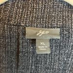 J. Jill Blazer Women's Size XL Linen Blend Office Business Black White Photo 2