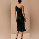 BHLDN NWT Anthropologie Audrie Satin One Shoulder Midi Dress Size 10 Photo 2