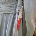 Mac Duggal NWT 67864 Long Sleeve Satin Chiffon Tiered Gown Dress Sage Green Photo 12