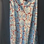 J.Crew Aqua Paisley Midi Slip Skirt Resort Wear | Size Medium Photo 3