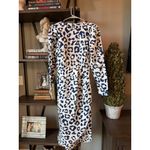 Ronny Kobo Jade Silk Midi Dress Animal Print Navy Blue White Womens Size Small Photo 8