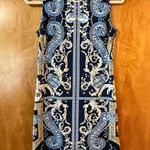 J. McLaughlin  Catalina Cloth Sheath Dress Navy Blue Pattern Sleeveless Womens XS Photo 0