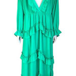 Boohoo  Green Ruffle Long Sleeve Maxi Dress Photo 0