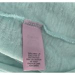 Calypso St. Barth Womens Medium Aqua Blue Cold Shoulder Tassel V Neck Top Linen Photo 5