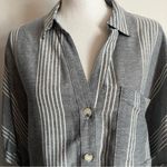 Adyson Parker  • Greyish Blue Striped Tie Front Blouse Photo 2
