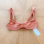 L Space Bikini Top Womens Med Nikita Sienna Ribbed‎ Eco Chic Repreve Boho Summer Brown Photo 2