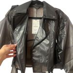 ZARA NWT! Charcoal Gray Transparent Water Repellent Cropped Biker Jacket Photo 4
