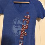 FC Dallas T Shirt Women's Small Blue V Neck Short Sleeve Adidas MLS Soccer Photo 1