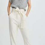 Veronica Beard  Setti‎ Paperbag Waist Cream Pants Photo 0