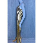 Gold metallic skinz tank top long pants jump suit fitted stretch extra large Size XL Photo 2