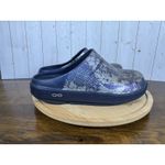 OOFOS OOcloog Women's Size 7 Limited Edition Navy Blue Snakeskin Recovery Clog Photo 4