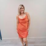 Free People  Orange Day to Night Adjustable Slip Dress - Size Medium Photo 1