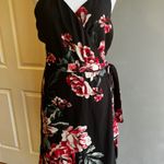Lulus Black Floral Wrap Dress Elegant Party Midi Wedding Sundress Medium Photo 5