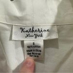 Katherine New York Multicolor Funky‎ Button Retro 3/4 Sleeve Top Size S White Photo 4