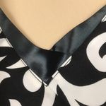 Ann Taylor  Women’s Leaf Print Chain Link Strap Detail Black White Tank Dress Photo 2