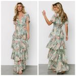 Baltic Born  Montaigne Sage Green Floral Ruffle Maxi Dress Photo 1