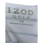 IZOD  golf womens large white and black striped black collar polo short sleeve Photo 5