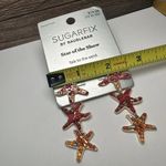 BaubleBar Sugarfix By  Starfish Pink Orange Gold Tone Dangle Pierced Earrings Photo 4
