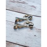 Vintage Clip On Earrings Gold Tone Cone Dangle Photo 3