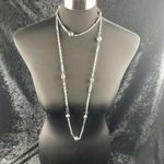 Vintage Mid Century 56 in Long Flapper Style Beaded Chain Necklace Made Germany Photo 3