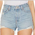 GRLFRND  Eliana High Rise Cut Off shorts denim light wash jeans newport distress Photo 7