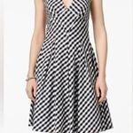 Betsey Johnson  | Gingham Check Fit & Flare Black / Ivory Dress Size 6 NWT Photo 0