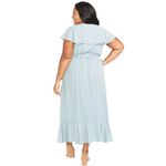 Show Me Your Mumu Show‎ Me Your Mumu Jess Ruffle Chiffon Wrap Dress Silver Sage Plus Size 3X Photo 1