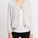 IRO Light Pearl Gray Distressed Woven Cotton Jacket Size 38 Blazer Photo 1