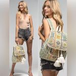 Monet Handmade Embroidered Large Boho Backpack with Tassels New with Tags Photo 1