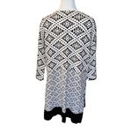 H&M  Black & White Diamonds Open Front 3/4 Sleeve‎ Wool Blend Oversized Cardigan Photo 4