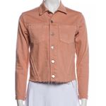 L'Agence  Janelle Raw Cropped Blush Pink Denim Jacket size small Photo 1