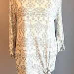 Gap damask pattern 3/4 sleeve lightweight top side tie at banded bottom size S Photo 0