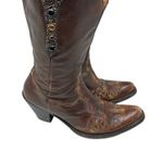 Fauzian Jeunesse vintage worn western cowboy mid calf gem stone embelished boots Brown Size 8 Photo 1