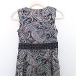 Croft & Barrow Y2K Womens Dress Size 6P Black Blue Stretch Paisley Babydoll Boho Photo 6