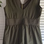 Army Green Sleeveless Romper W/ Gold Zippers Size L Photo 2