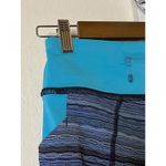 Lululemon Athletica Leggings Womens Black Aqua Striped Workout Yoga Gym Sz 6 Photo 3