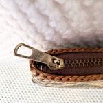 Vintage Philippines Tiruray Woven Raffia Tan Black Geometric Slim Top Handle Bag Photo 5